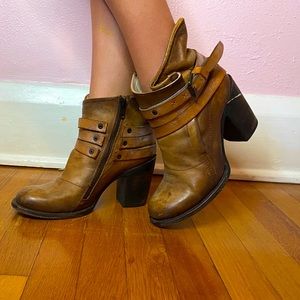 Brand:FreeBird. Color:brown. Condition:used. Type: heeled boots very high heels.